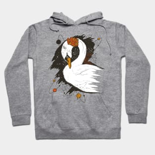 White and Orange Swan Among The Stars Hoodie